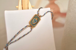 Blue Heart Cord - Bracelet