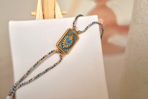 Blue Heart Cord - Bracelet