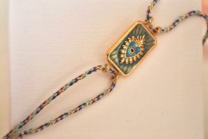Blue Heart Cord - Bracelet