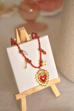 Load image into Gallery viewer, Red Galaxy Heart Cord - Necklace
