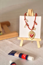 Load image into Gallery viewer, Red Galaxy Heart Cord - Necklace
