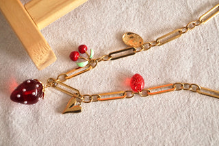 Funky Strawberry Charms - Necklace