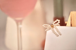 Elastic Pearly Bow - Ring