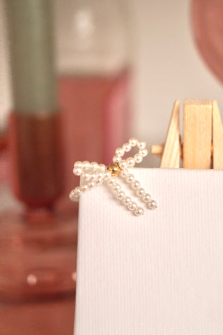 Elastic Pearly Bow - Ring