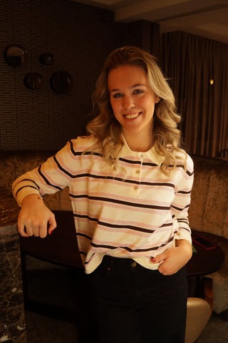 Brown, White & Pink Emily - Polo