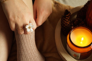 Big Pearl Flower - Ring