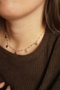 Black Celia Coins - Necklace