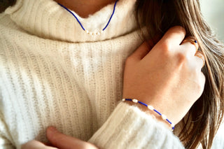 Blue Pippa Pearls - Necklace