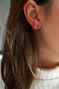 Black Pearl Back - Earrings