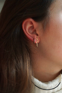 Long Silver Snake Eye - Earrings