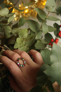 Green & Red Holly Diamonds - Ring