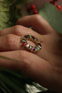 Green & Red Holly Diamonds - Ring