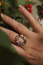 Load image into Gallery viewer, Green &amp; Red Holly Diamonds - Ring
