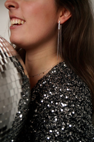 Silver Snowman Diamonds - Earrings