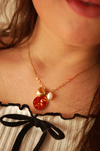 Heart & Pearl Amulet - Necklace