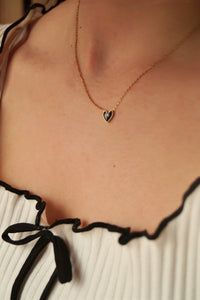 Black Color Heart - Necklace