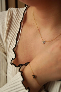 Black Color Heart - Necklace