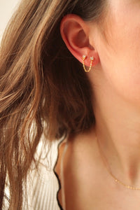 Double Diamond Chain - Earrings