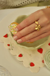 Double Flower Leaf - Ring