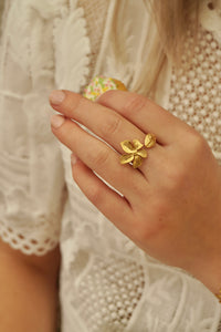 Double Flower Leaf - Ring