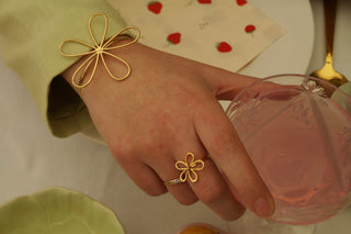 Statement Flower Bangle - Bracelet