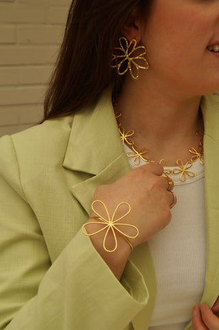 Statement Flower Bangle - Bracelet