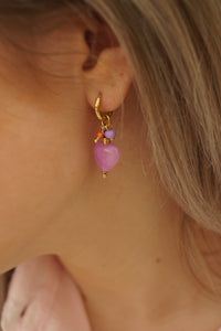 Lila Heart Splash - Earrings