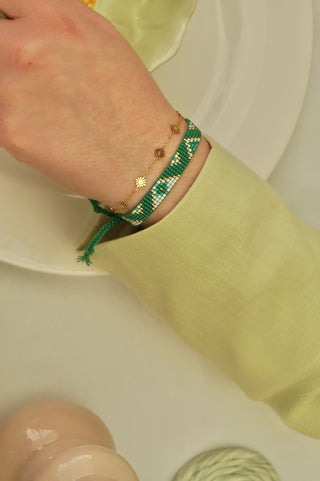 Green Miyuki Pearls - Bracelet
