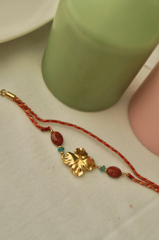 Red Flower Cord (2 in 1) - Bracelet