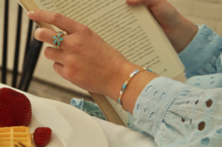 Blue Blooming Flowers - Ring