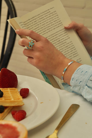 Blue Blooming Flowers - Ring