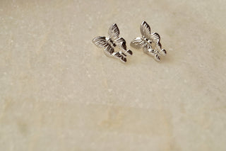 Silver Double Butterflies - Earrings