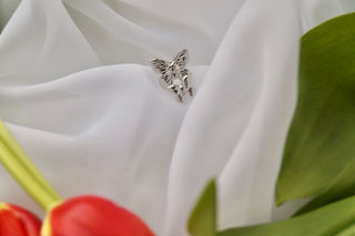 Silver Double Butterflies - Earrings