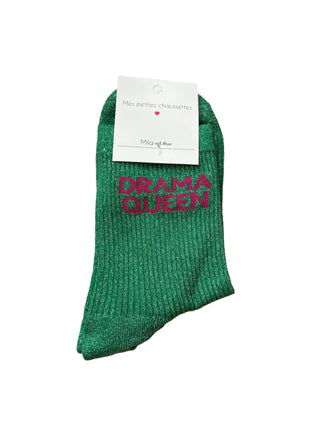 Green & Pink Drama Queen - Socks