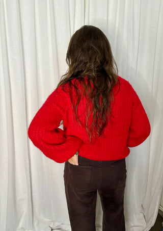 Bright Red Fluffy - Sweater