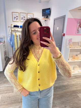 Yellow Flower Lace - Blouse