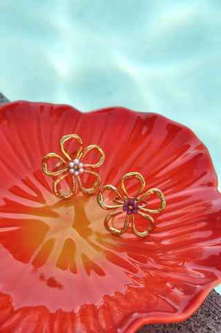 Pink Pearly Flower - Ring