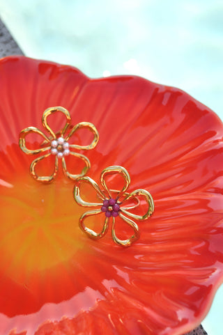 White Pearly Flower - Ring