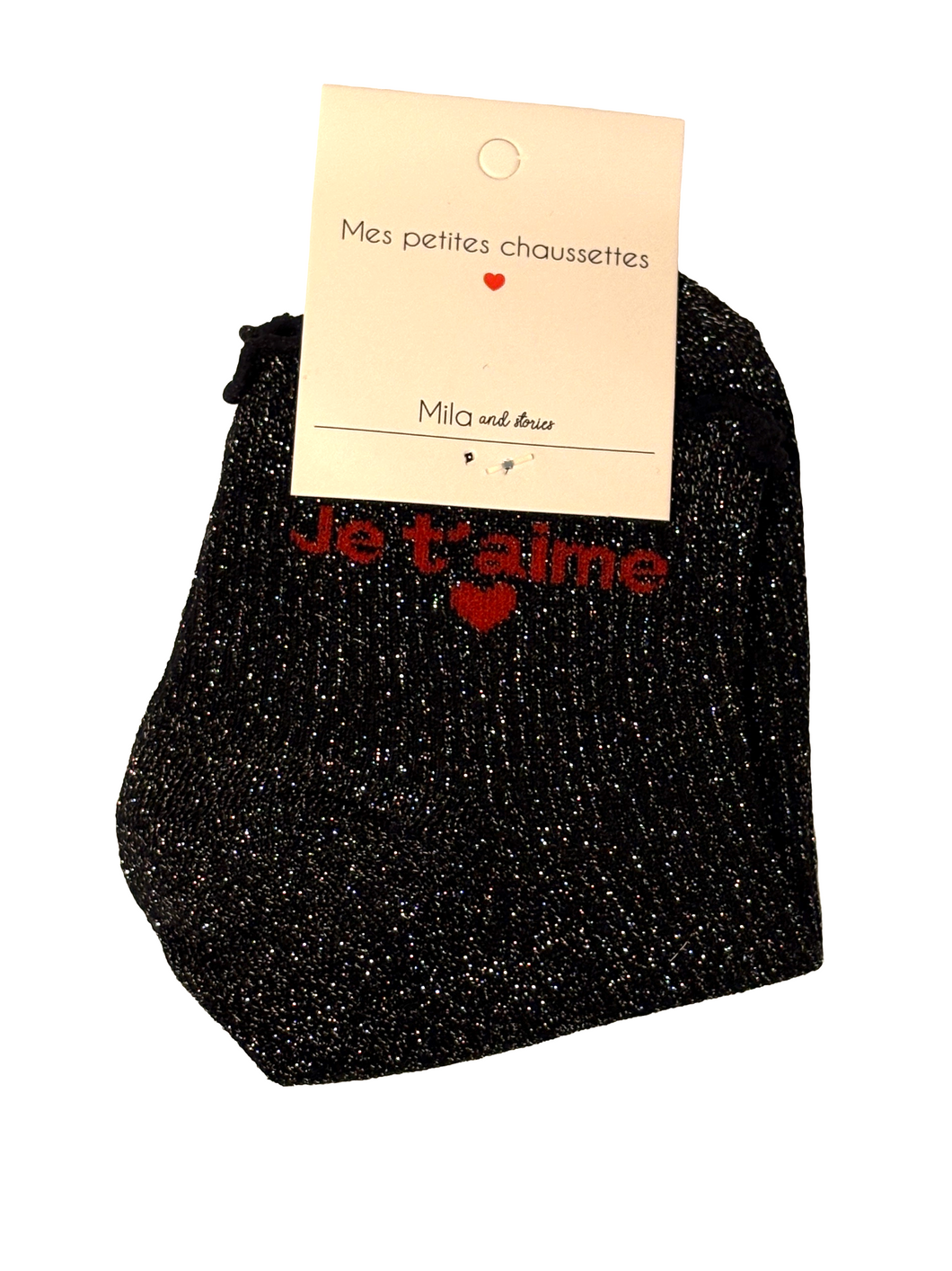 Black & Red Je T'Aime- Socks