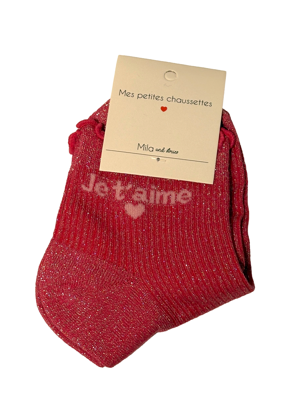 Bright Pink Je T'Aime- Socks