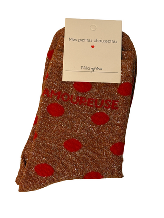 Orange Polka Dots Amoureuse - Socks