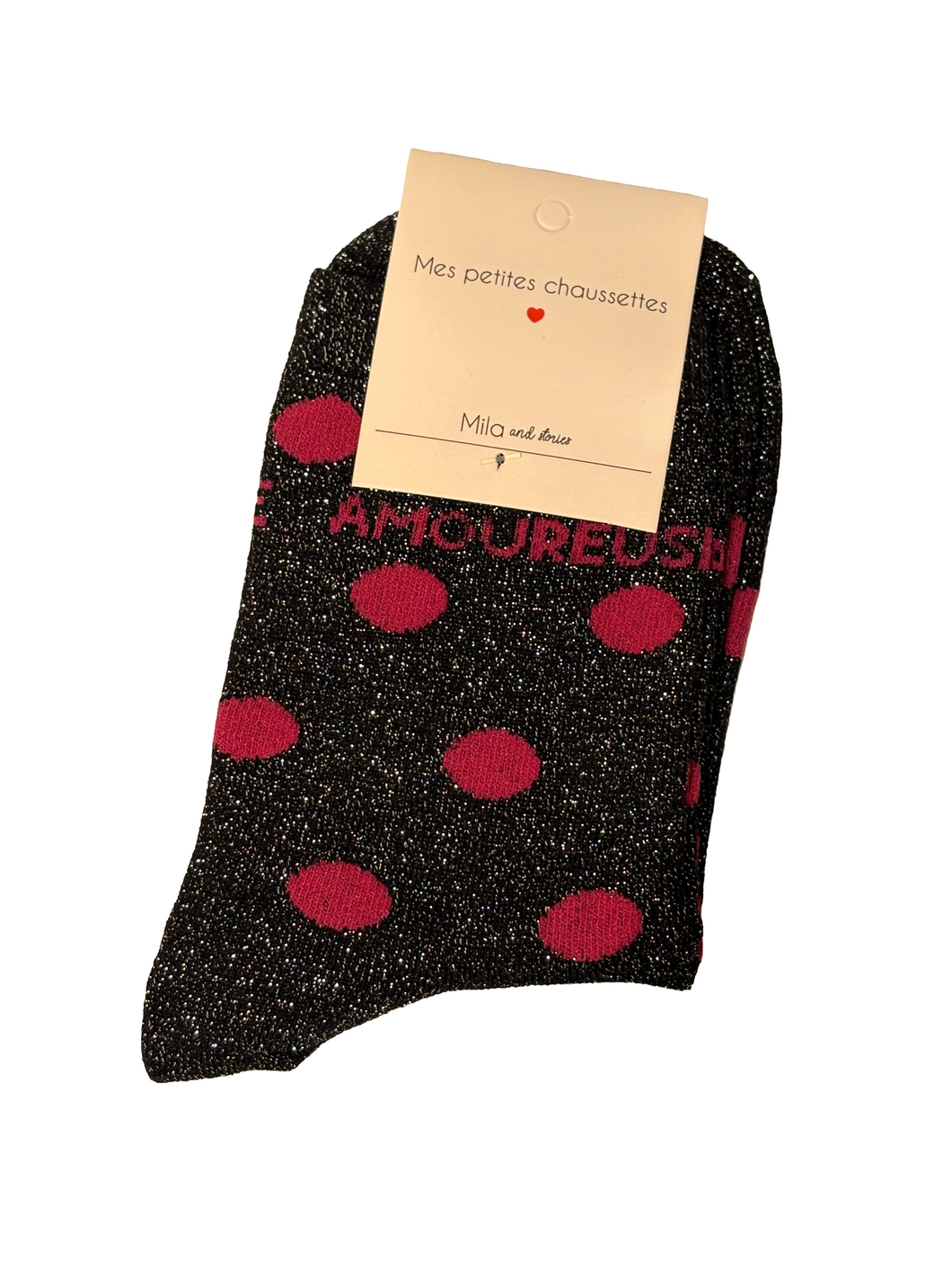 Black Polka Dots Amoureuse - Socks