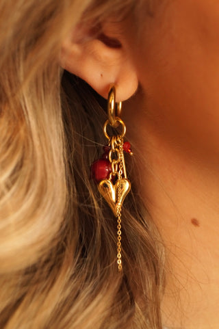 Red Rose Amour - Earrings
