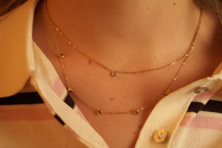 Multi Hearts & Diamond (2-in-1) - Necklace