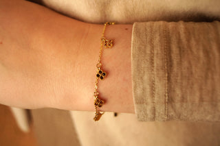 Multi Brown Diamond Clovers - Bracelet