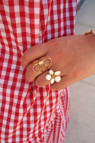 White Ella Flower - Ring