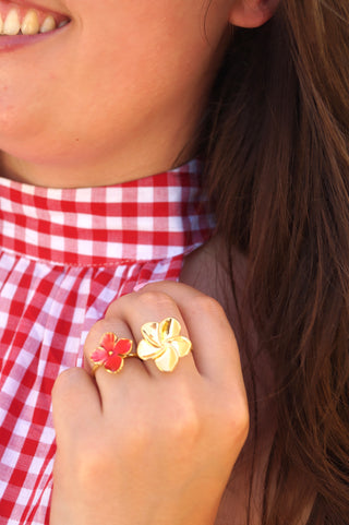 Red Rosalie Flower - Ring