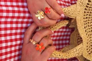 Orange Ella Flower - Ring