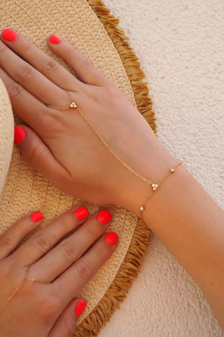 Diamond Triangle Handchain - Bracelet