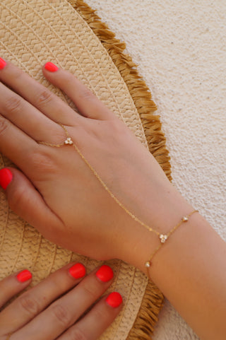Diamond Triangle Handchain - Bracelet